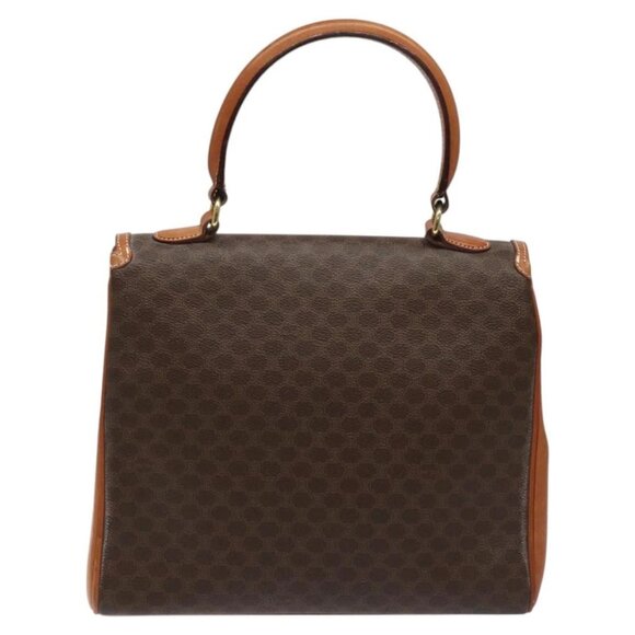 CELINE Macadam Canvas Hand Bag PVC Brown Gold Auth - Picture 9 of 16